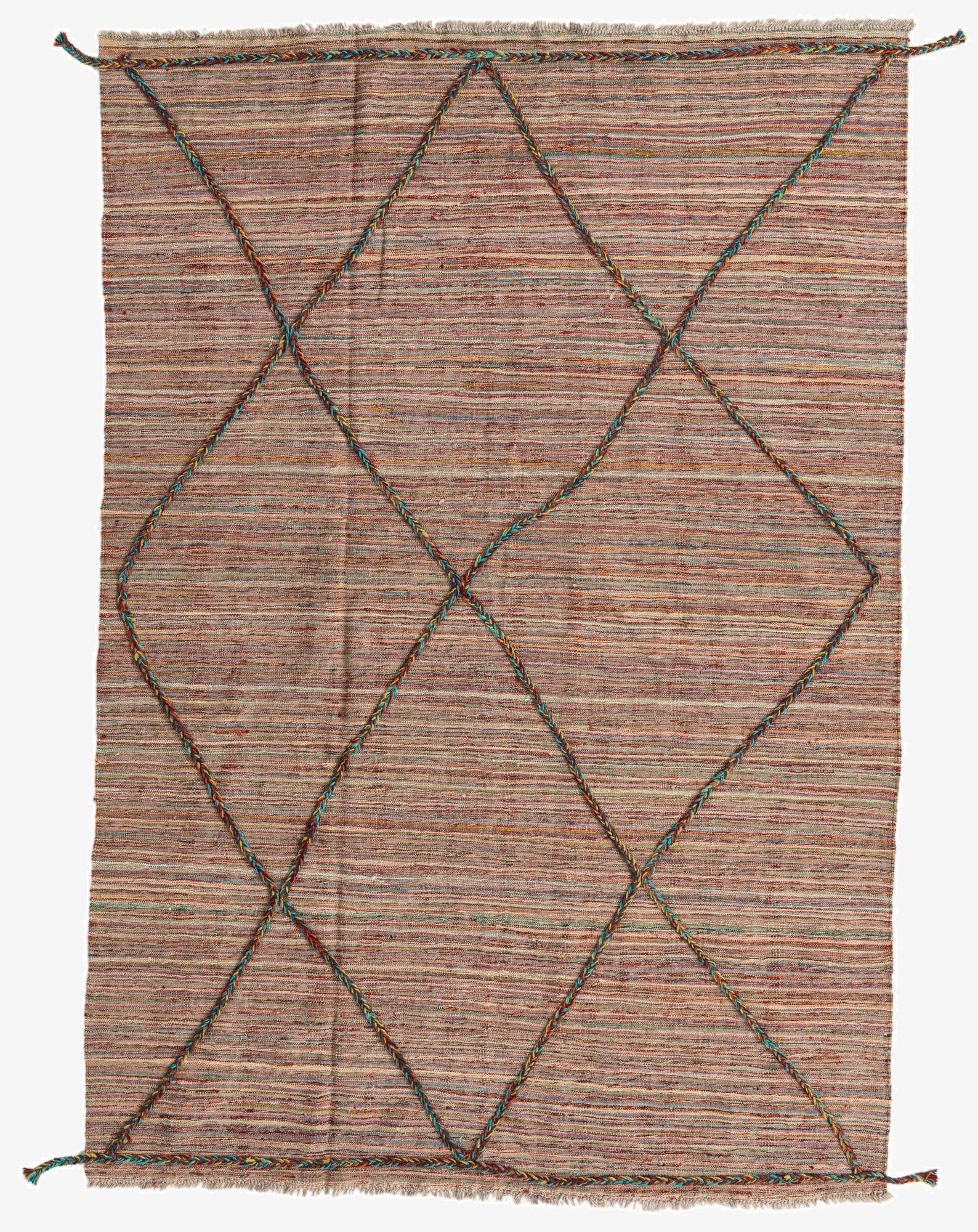  5' 4 x 7' 9  Hand Woven Kilim Modern Wool Rug