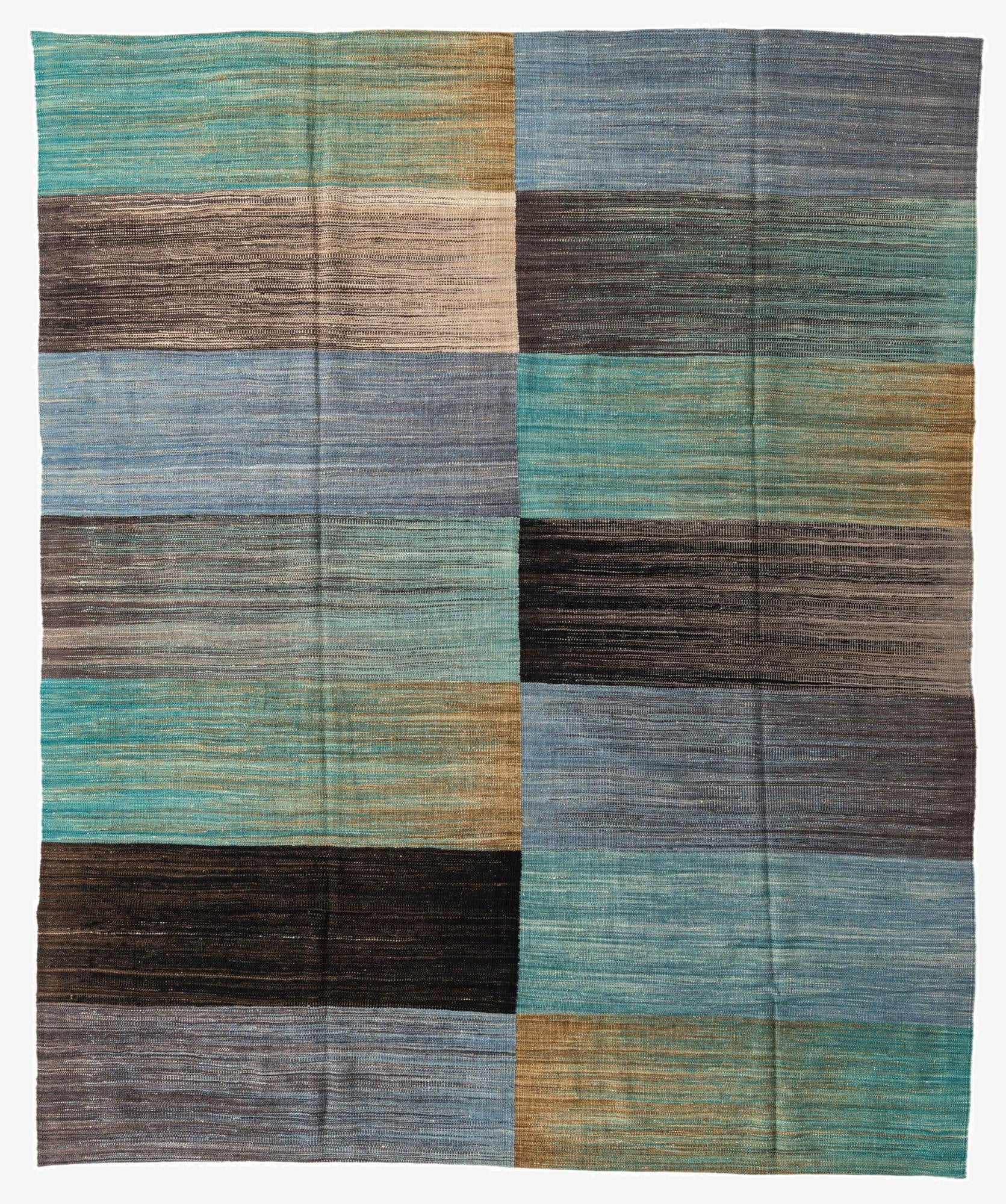  7' 10 x 9' 6  Hand Woven Kilim Modern Wool Rug