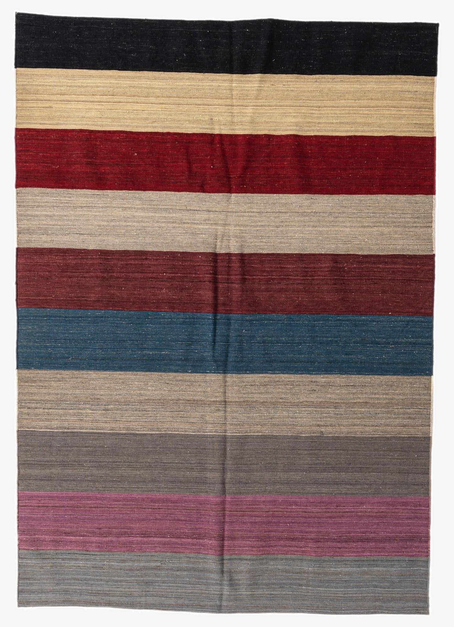  5' 7 x 8'  Hand Woven Kilim Modern Wool Rug