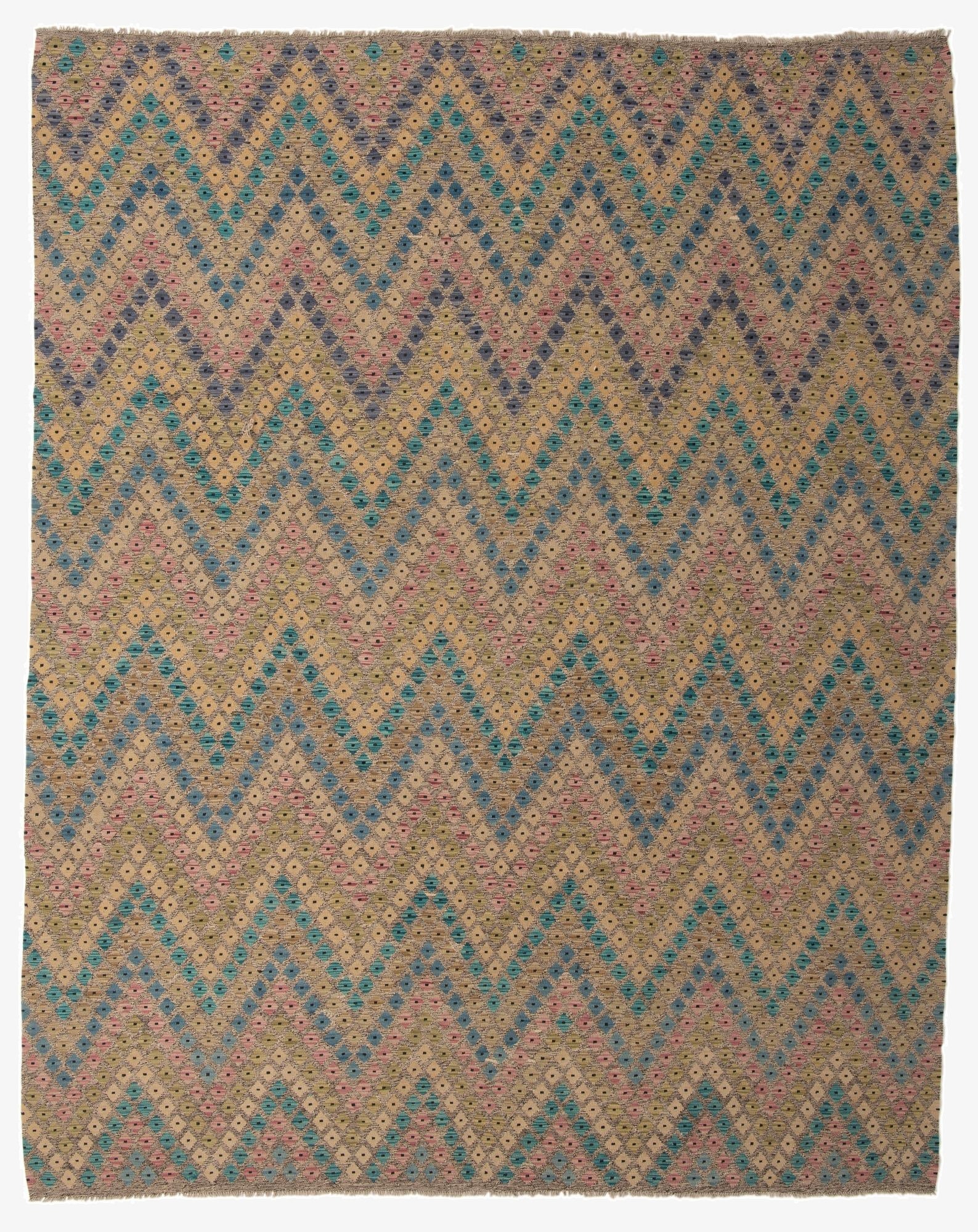  10' 4 x 13'  Hand Woven Kilim Modern Wool Rug
