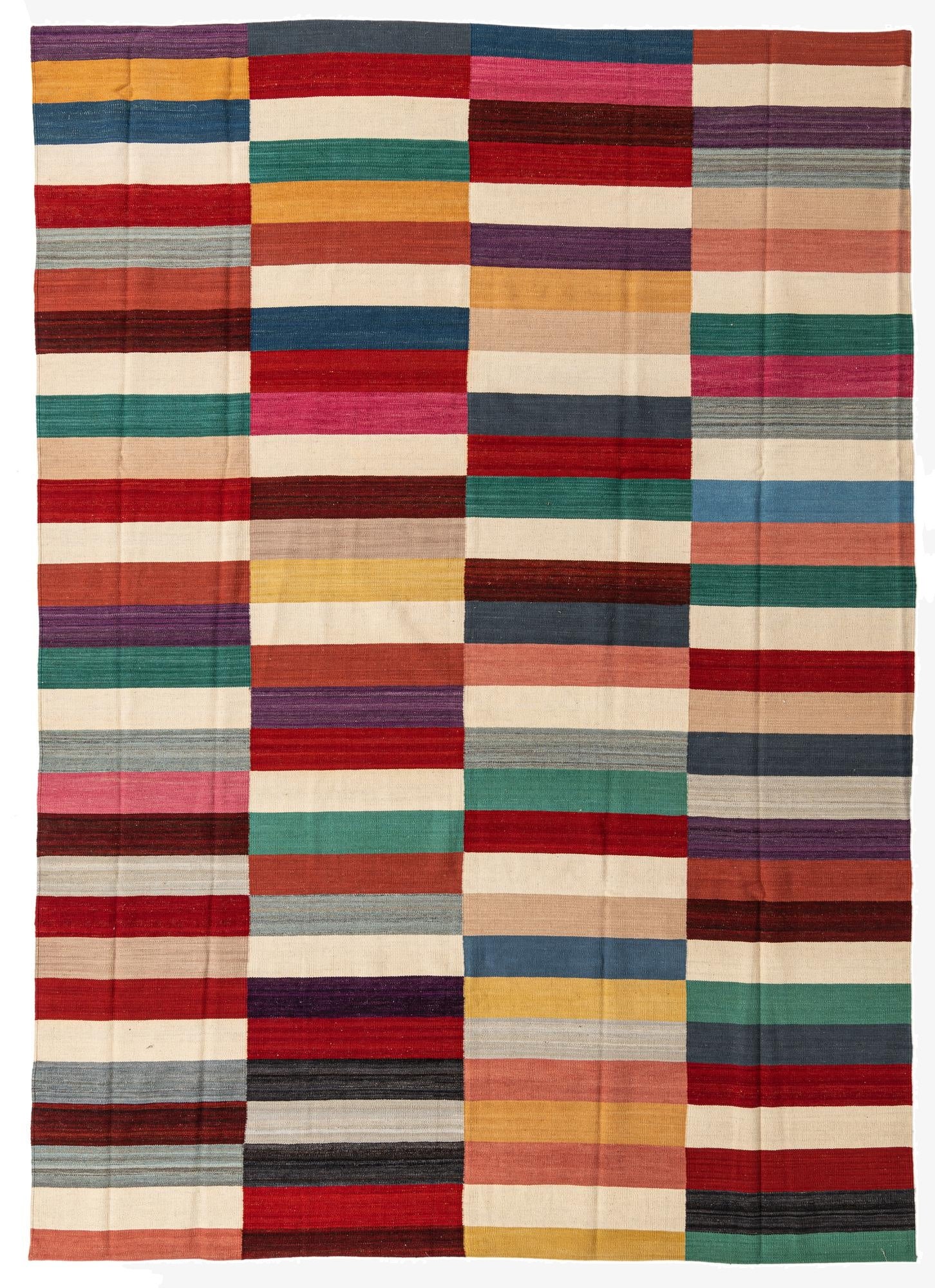  8' 2 x 11' 5  Hand Woven Kilim Modern Wool Rug