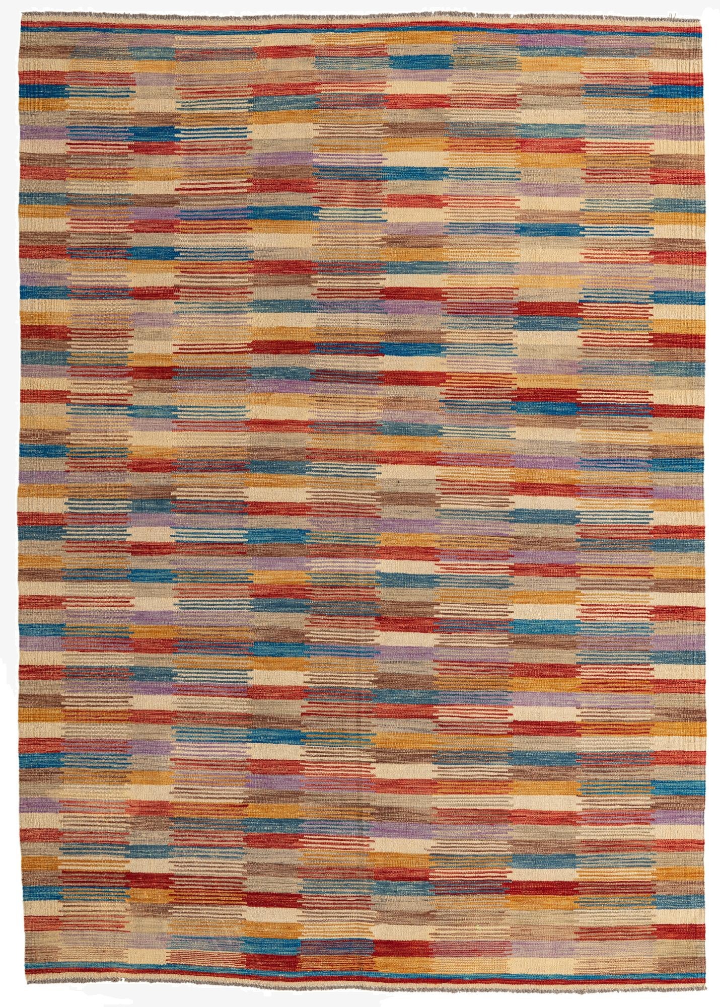  6' 9 x 9' 7  Hand Woven Kilim Modern Wool Rug
