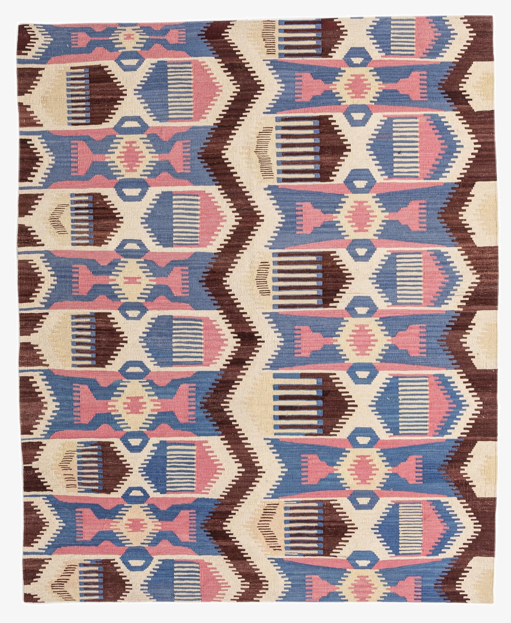  5' 4 x 6' 6  Hand Woven Kilim Modern Wool Rug