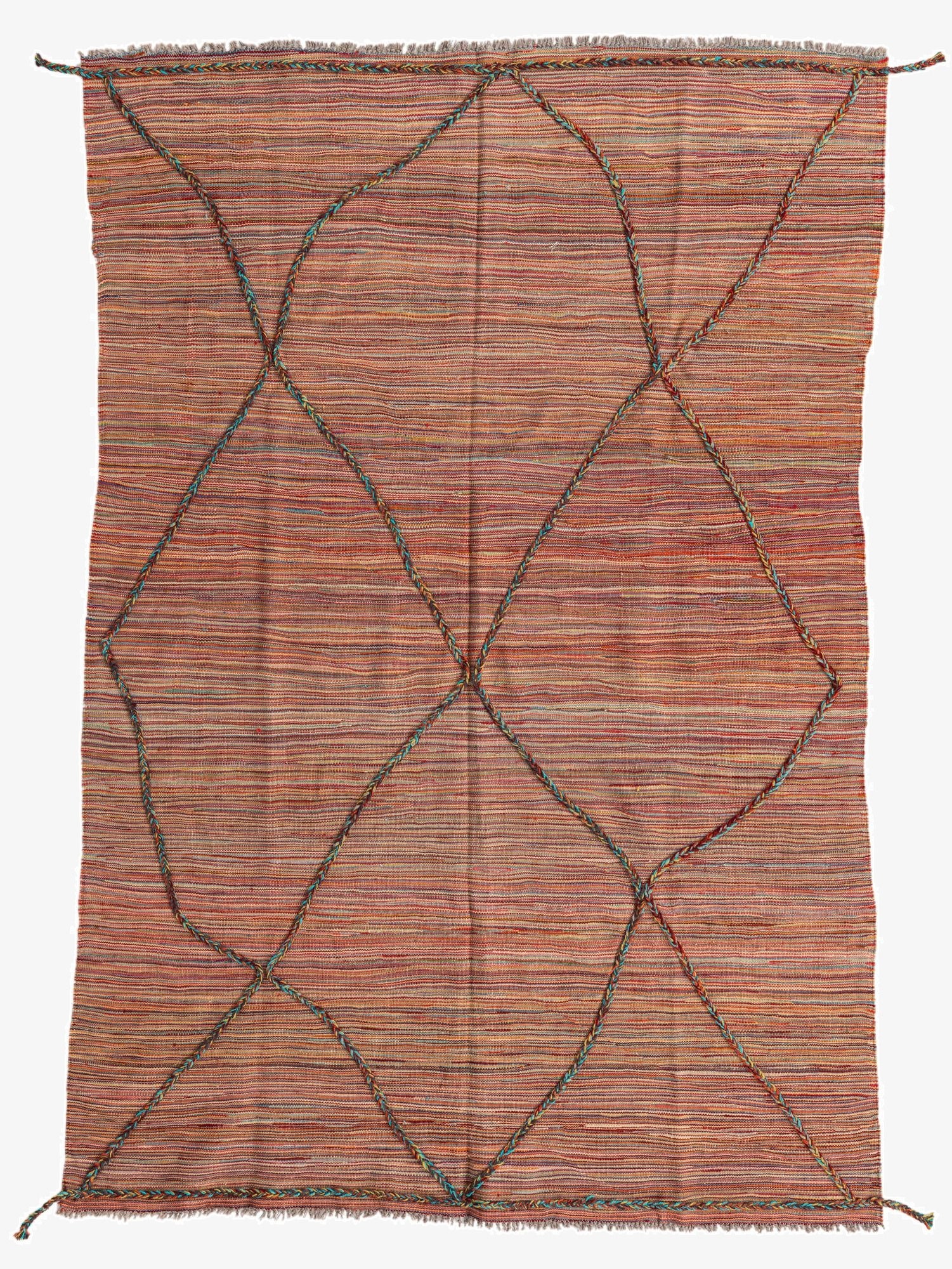  5' 8 x 8' 2  Hand Woven Kilim Modern Wool Rug