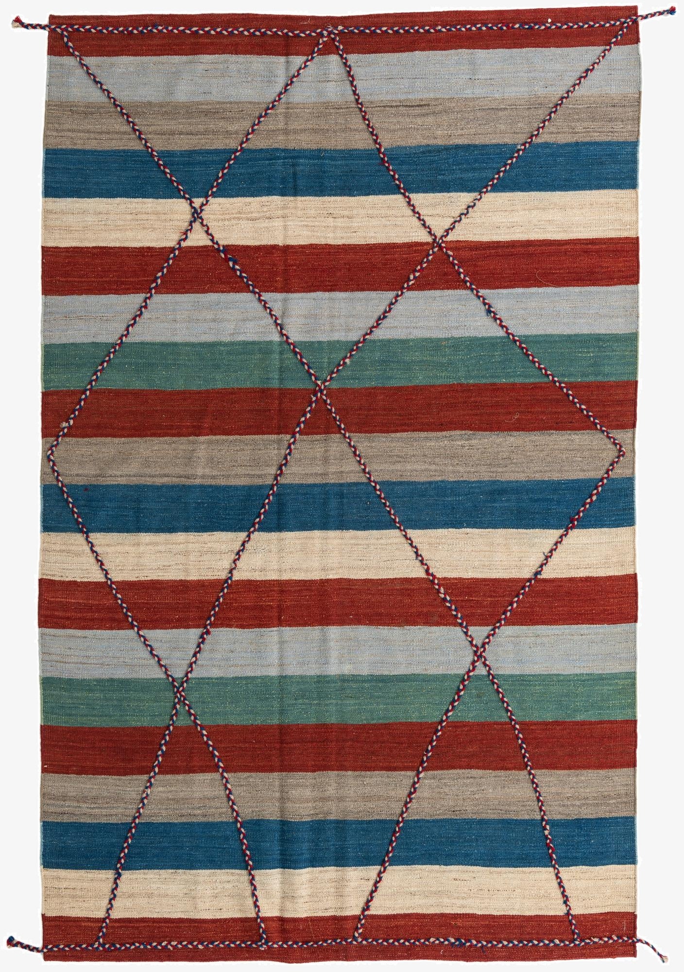  6' 3 x 10'  Hand Woven Kilim Modern Wool Rug