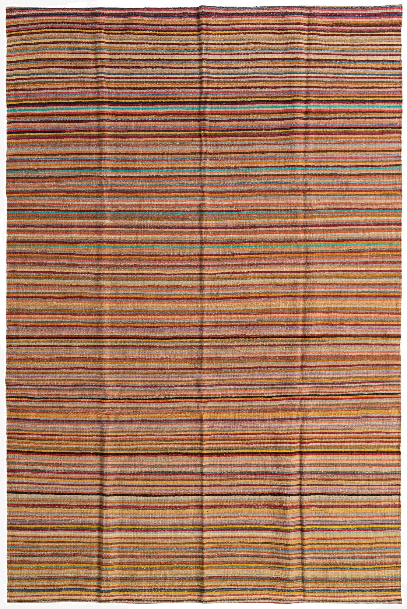  6' 5 x 9' 8  Hand Woven Kilim Modern Wool Rug