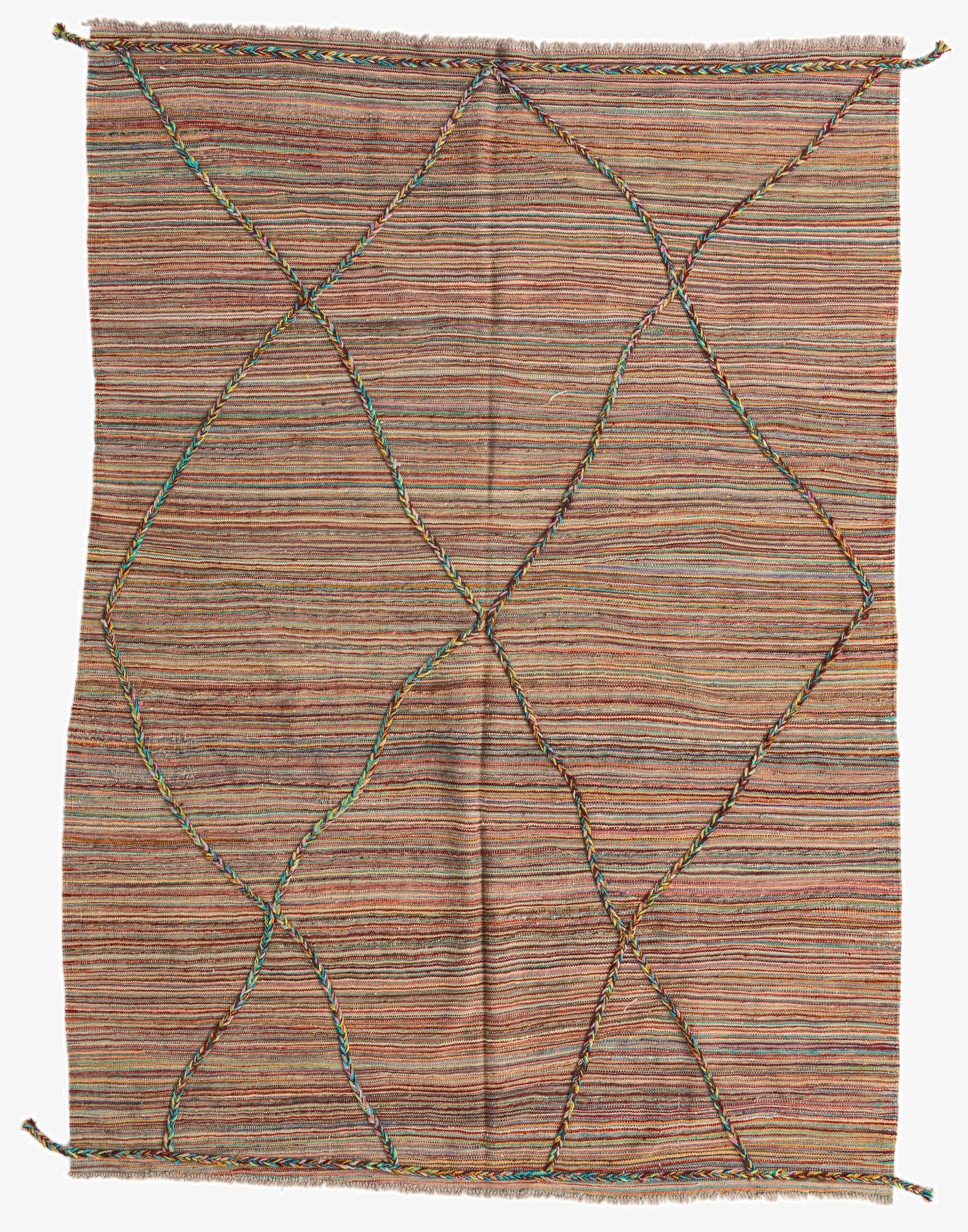  5' 7 x 8'  Hand Woven Kilim Modern Wool Rug