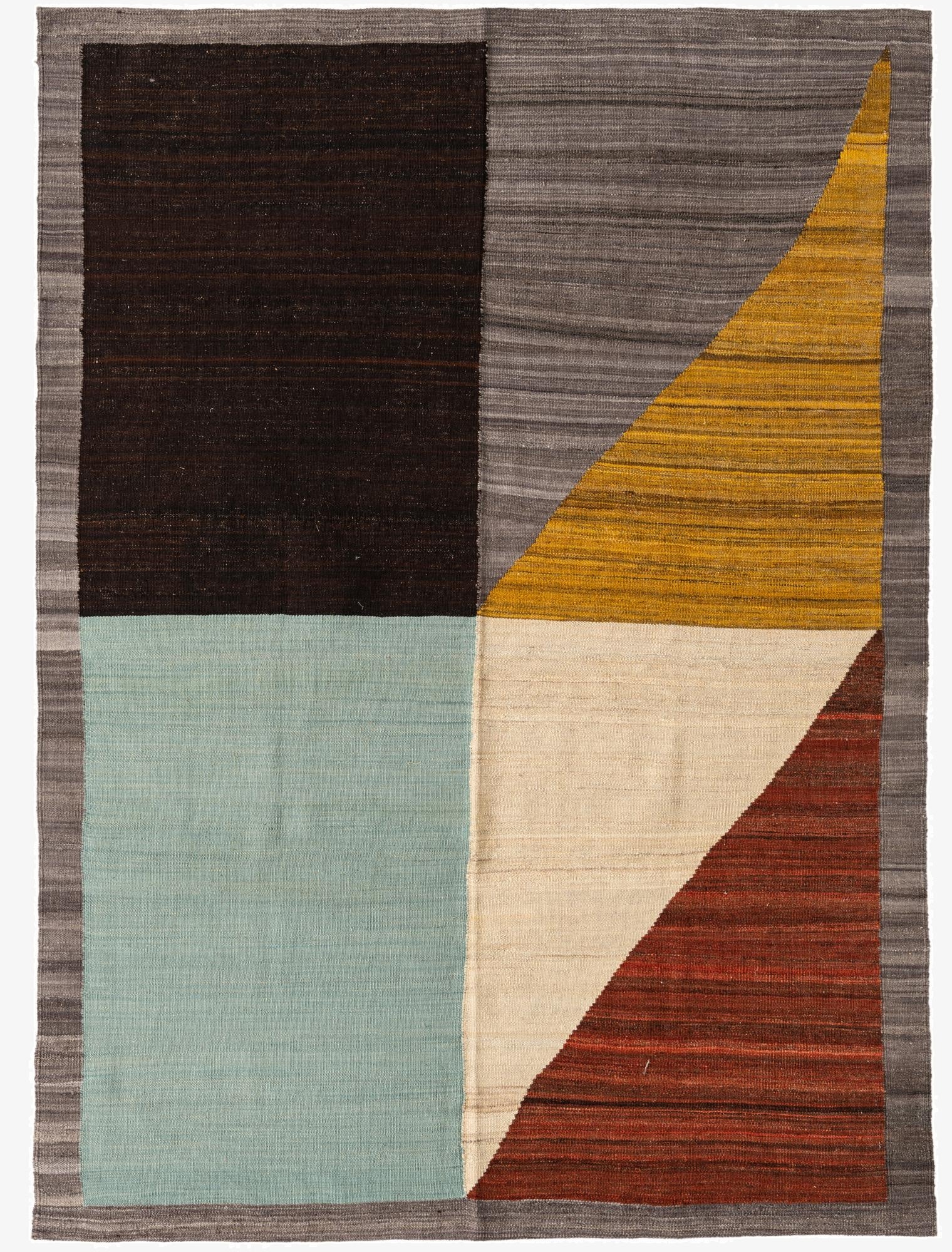  5' 9 x 8'  Hand Woven Kilim Modern Wool Rug