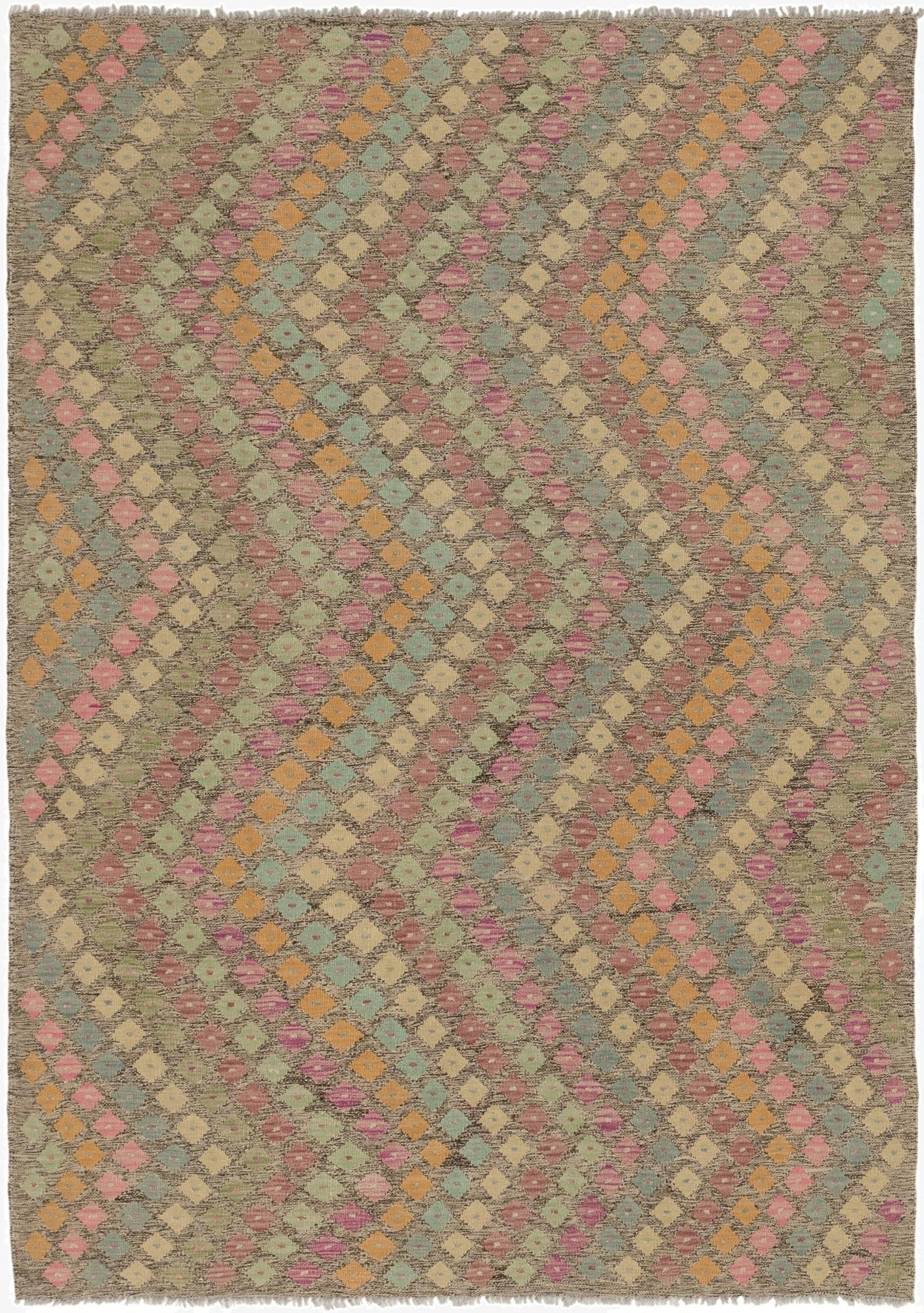  5' 10 x 8'  Hand Woven Kilim Modern Wool Rug