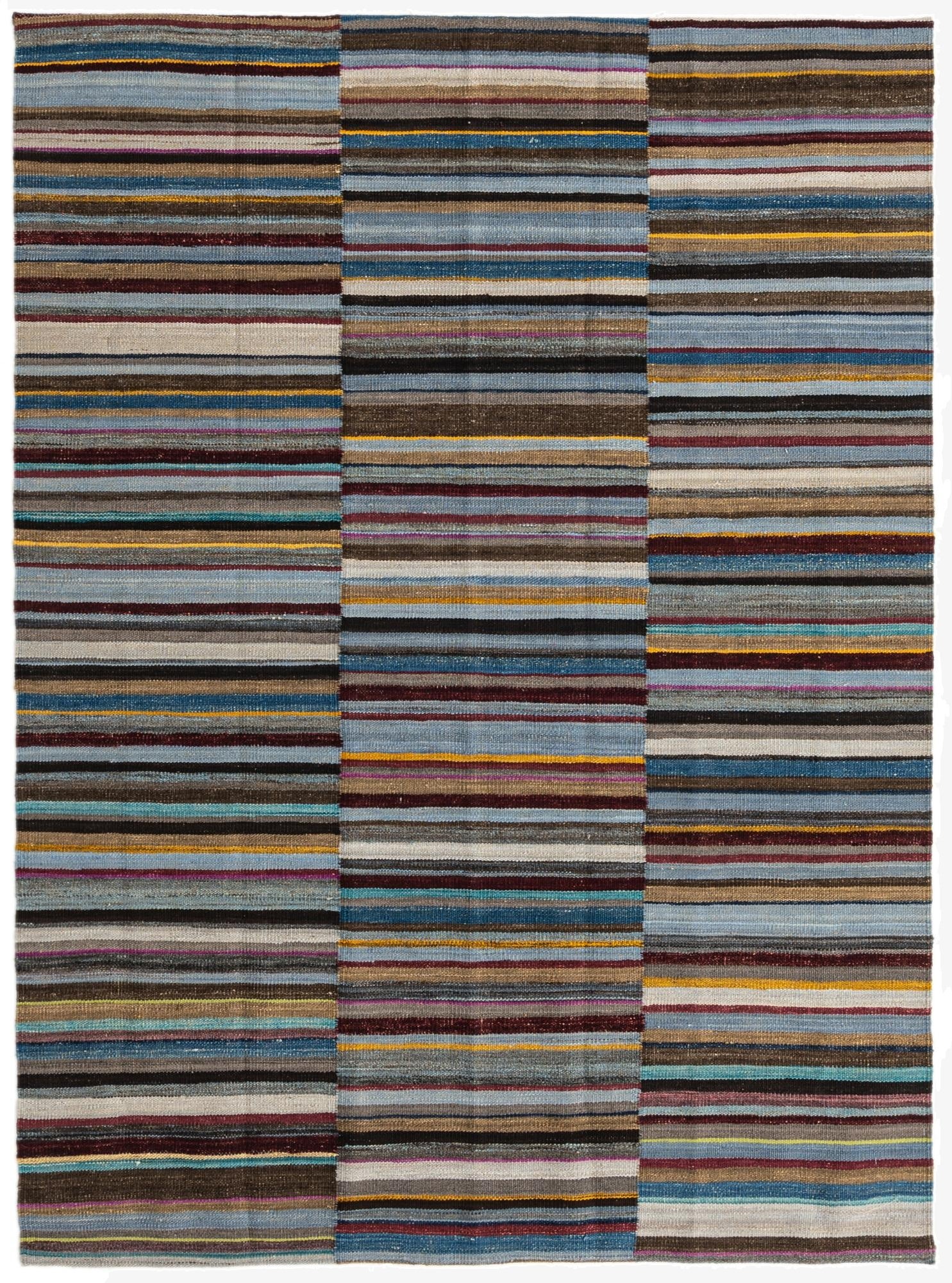  4' 9 x 6' 4  Hand Woven Kilim Modern Wool Rug