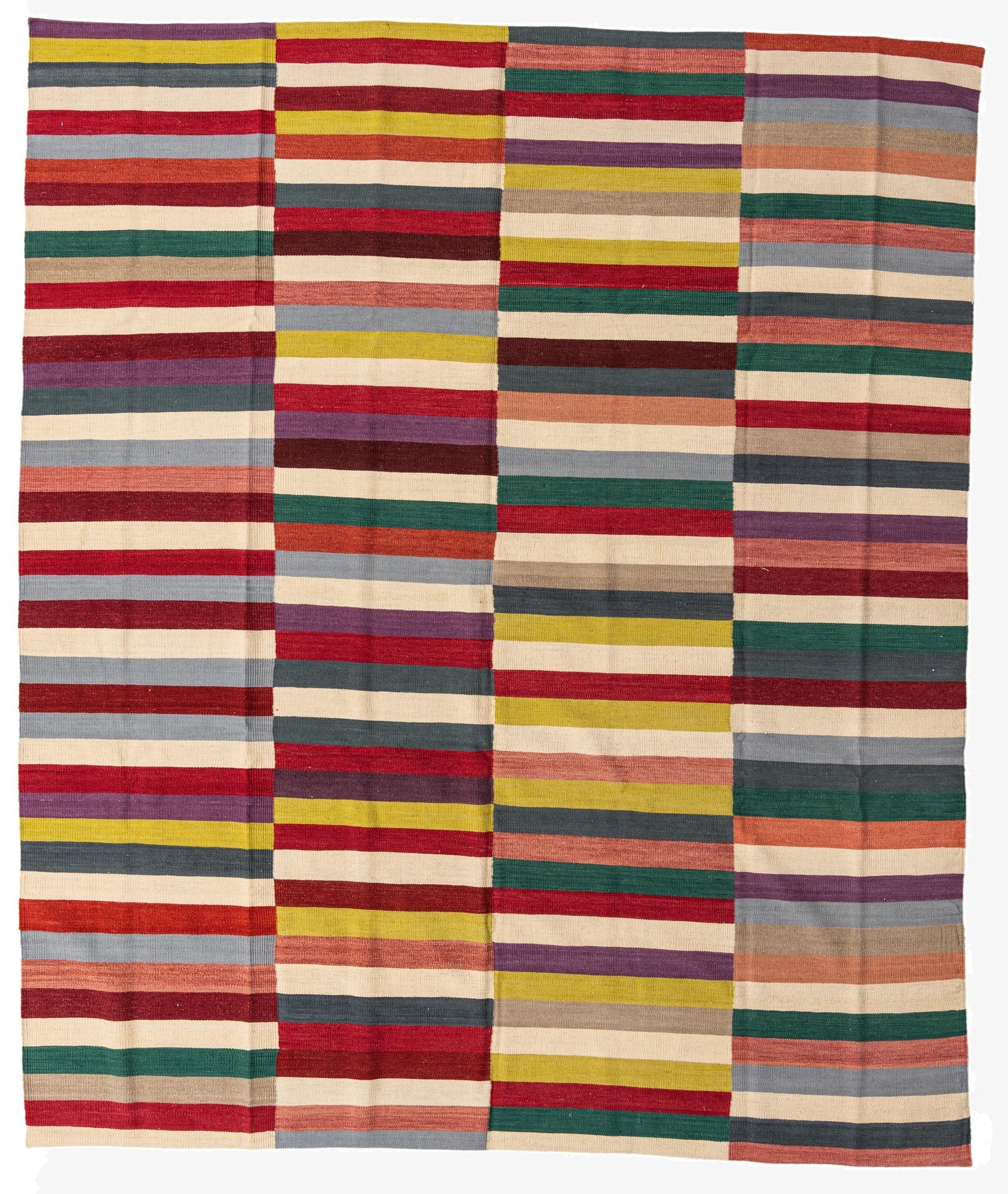  8' 2 x 9' 9  Hand Woven Kilim Modern Wool Rug