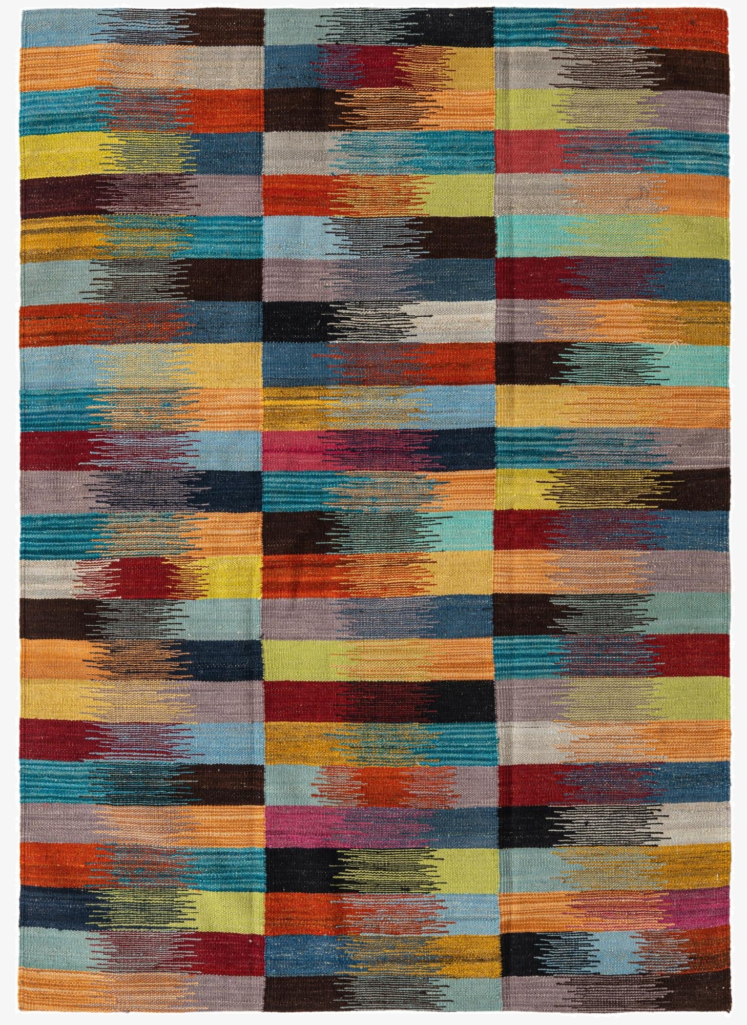  3' 4 x 5' 11  Hand Woven Kilim Modern Wool Rug