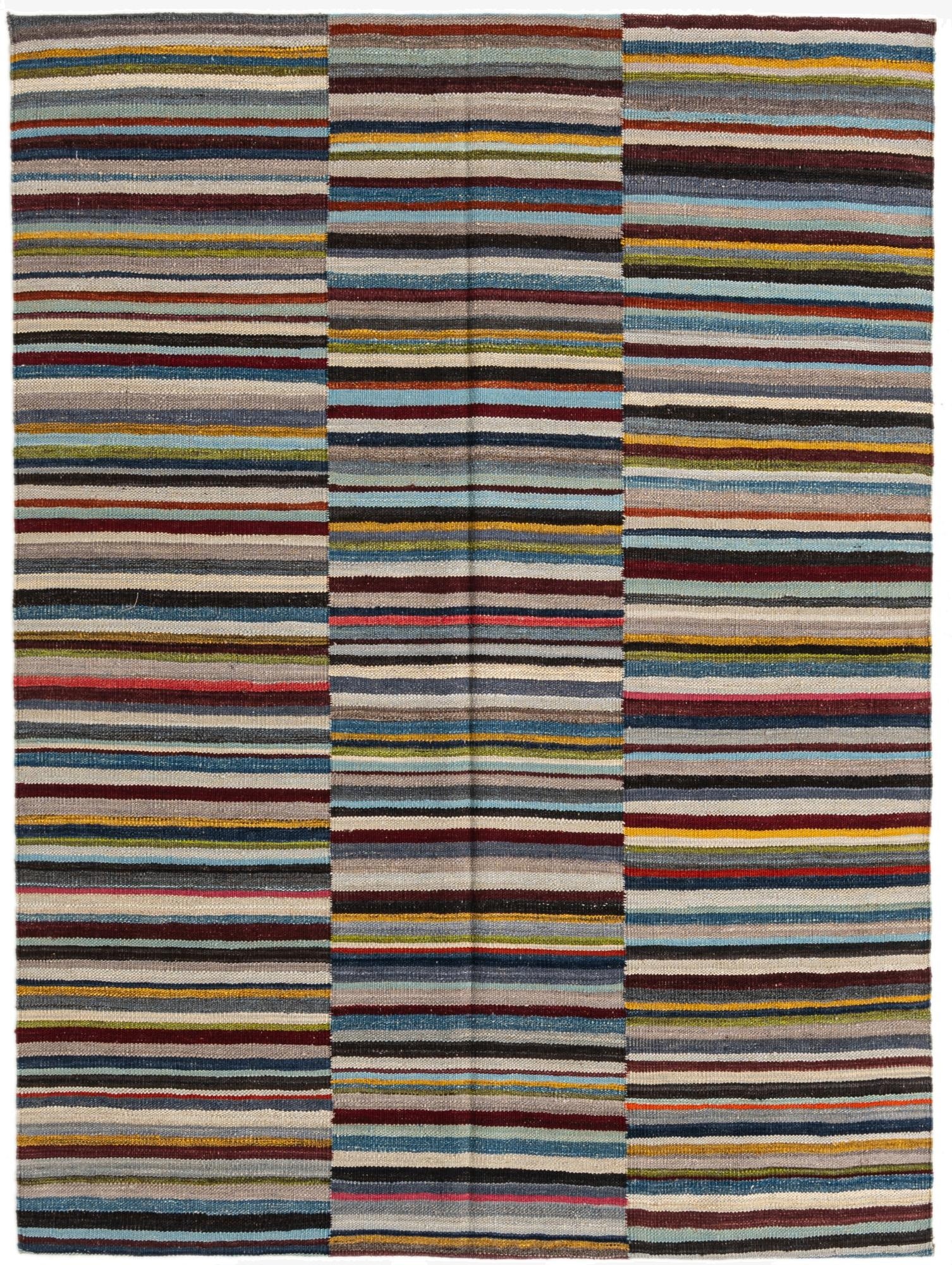  4' 7 x 6' 4  Hand Woven Kilim Modern Wool Rug