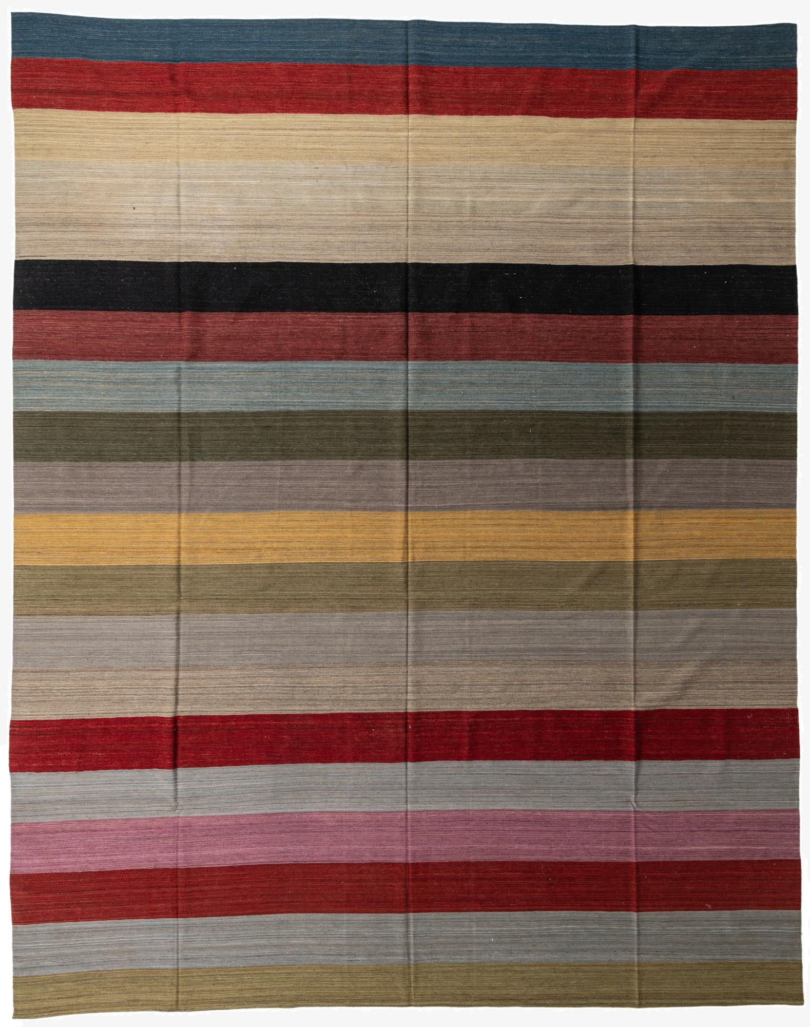  12' 9 x 16'  Hand Woven Kilim Modern Wool Rug