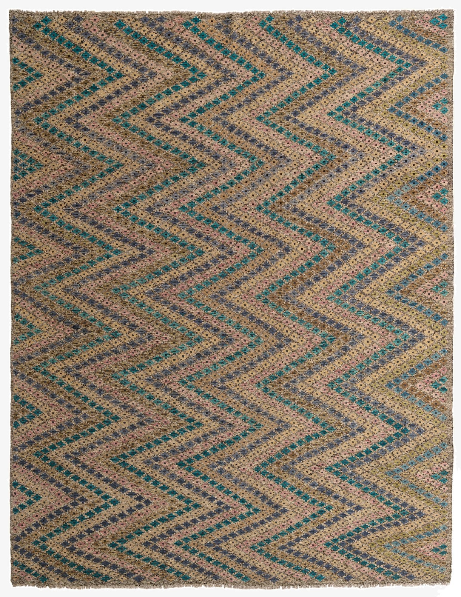  9' 9 x 12' 8  Hand Woven Kilim Modern Wool Rug