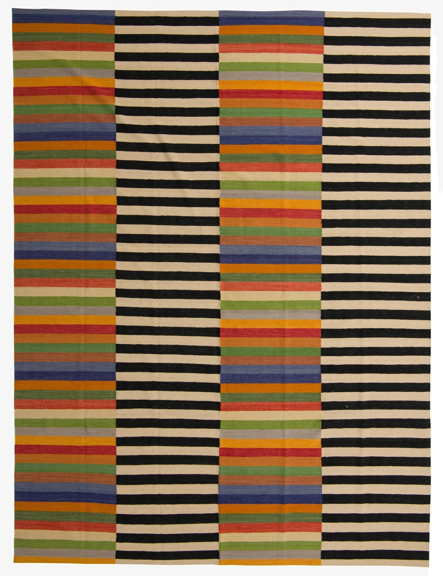  9' 9 x 12' 11  Hand Woven Kilim Modern Wool Rug