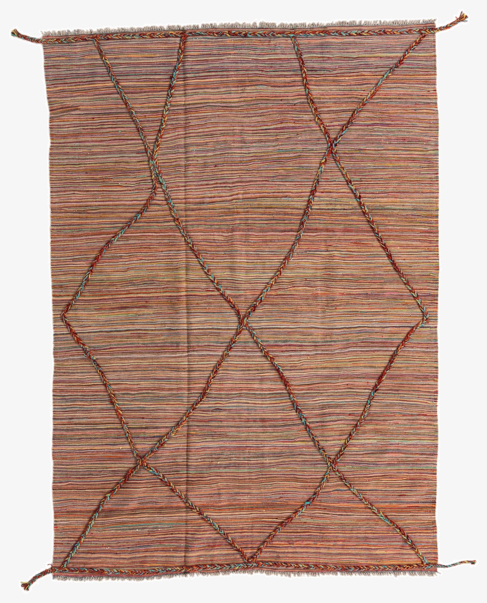  5' 8 x 8'  Hand Woven Kilim Modern Wool Rug