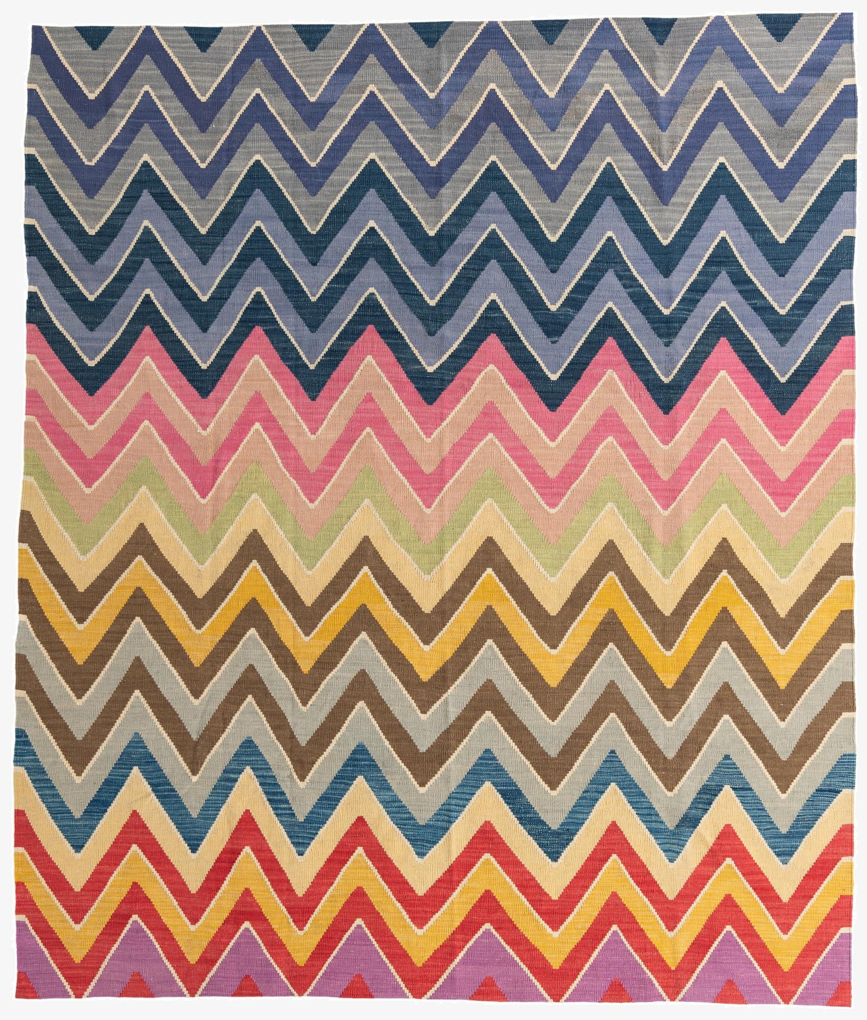  8' 5 x 9' 10  Hand Woven Kilim Modern Wool Rug