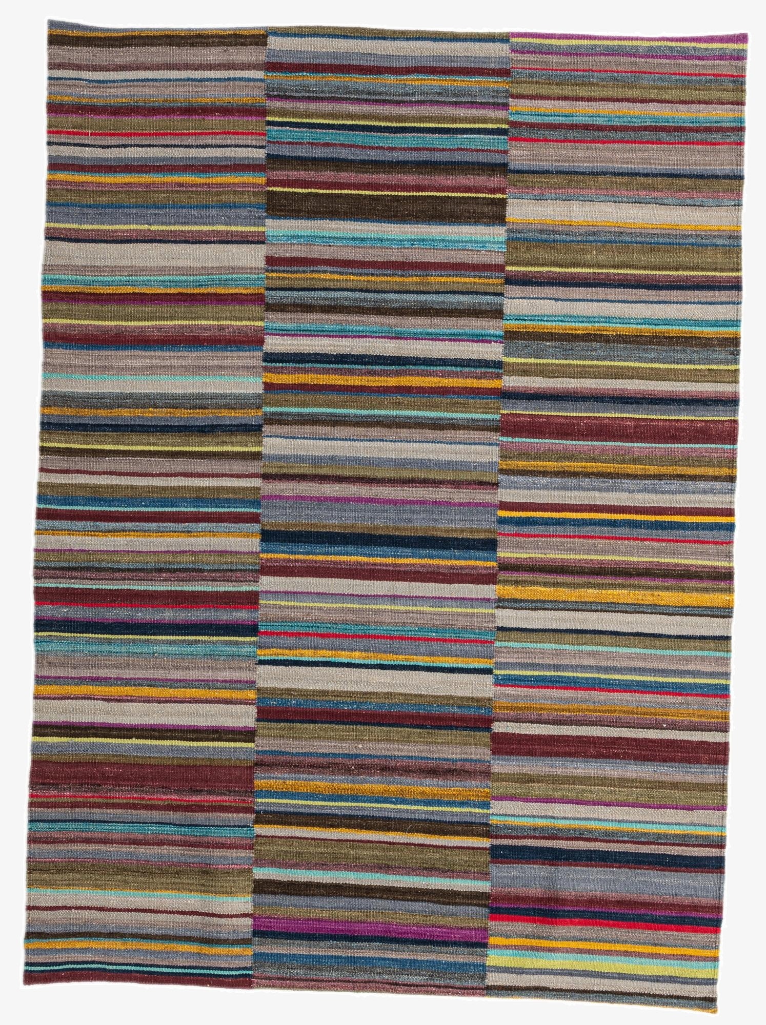  4' 9 x 6' 6  Hand Woven Kilim Modern Wool Rug
