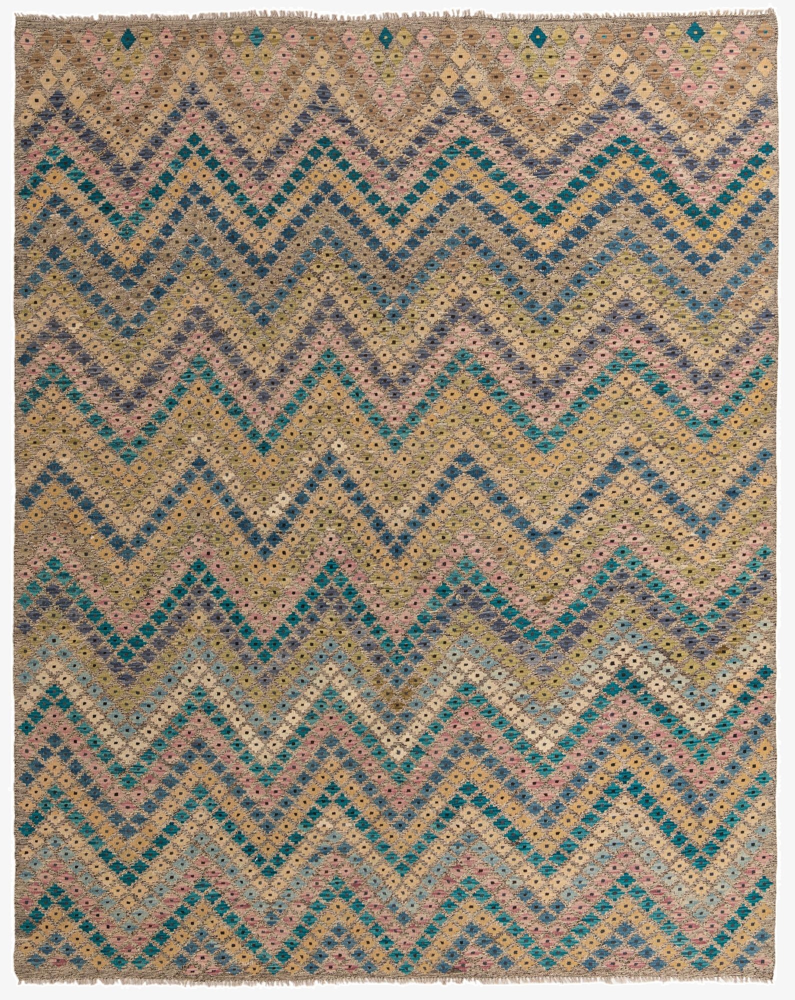  8' 10 x 10' 9  Hand Woven Kilim Modern Wool Rug