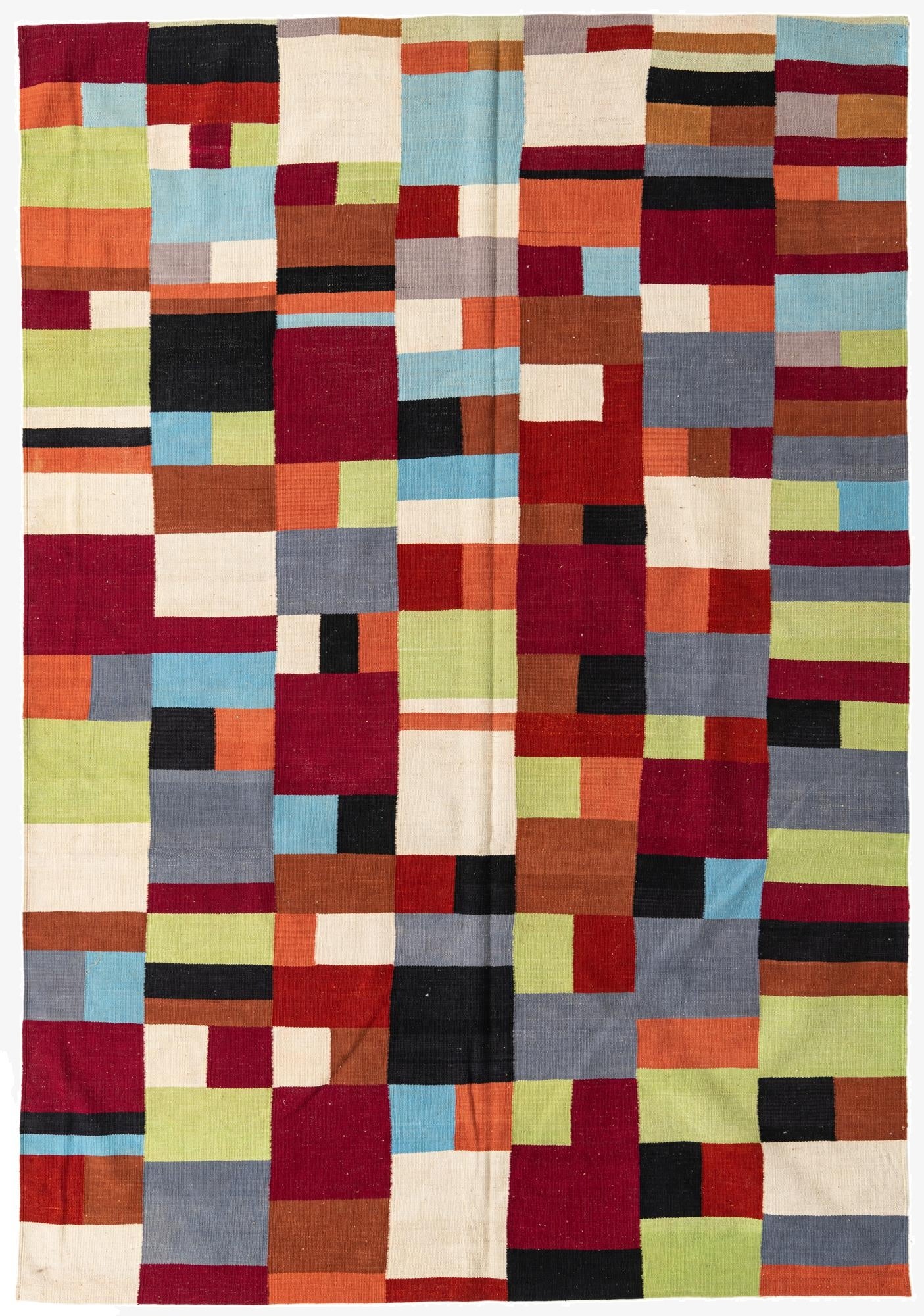  6' 10 x 9' 10  Hand Woven Kilim Modern Wool Rug