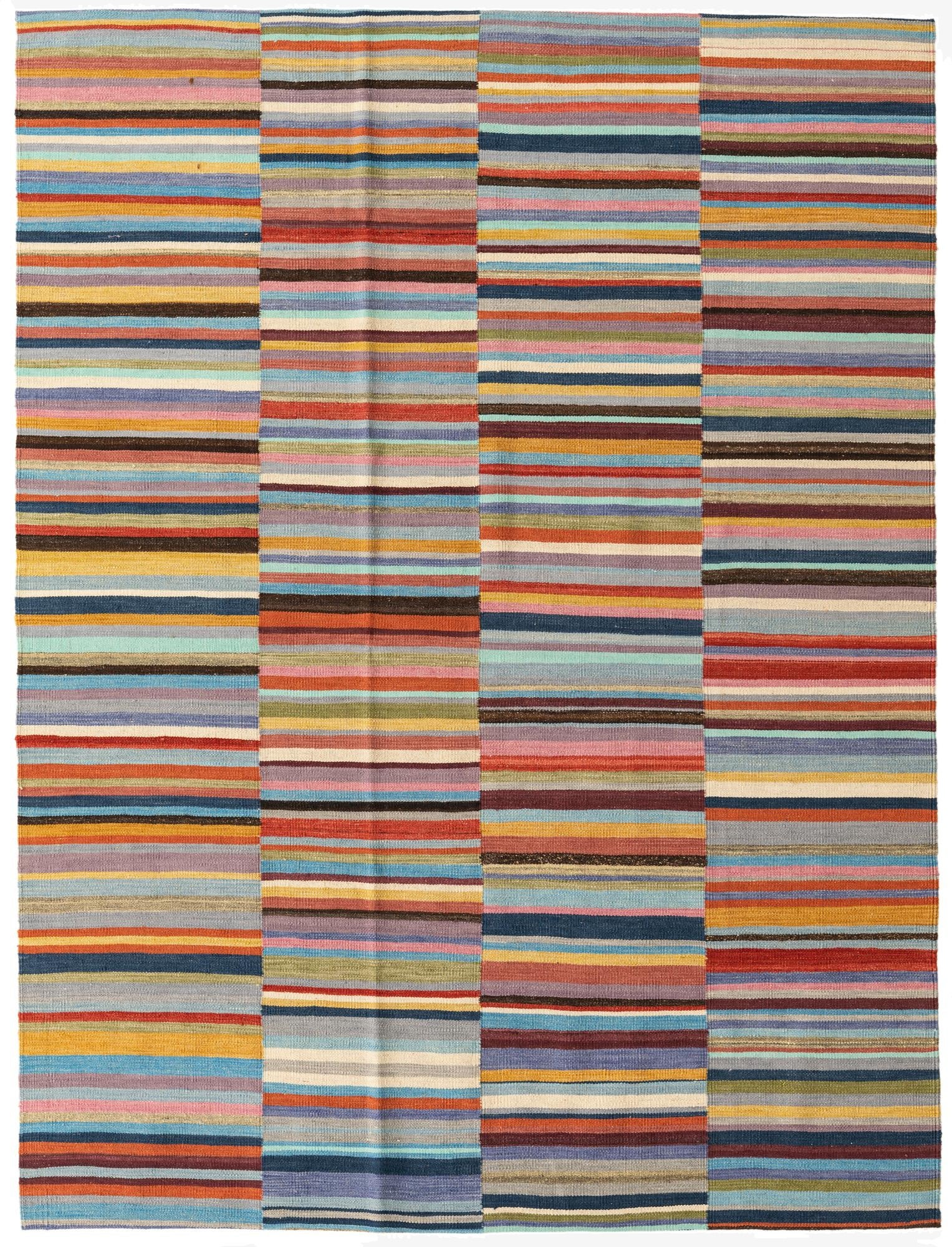  6' x 7' 9  Hand Woven Kilim Modern Wool Rug