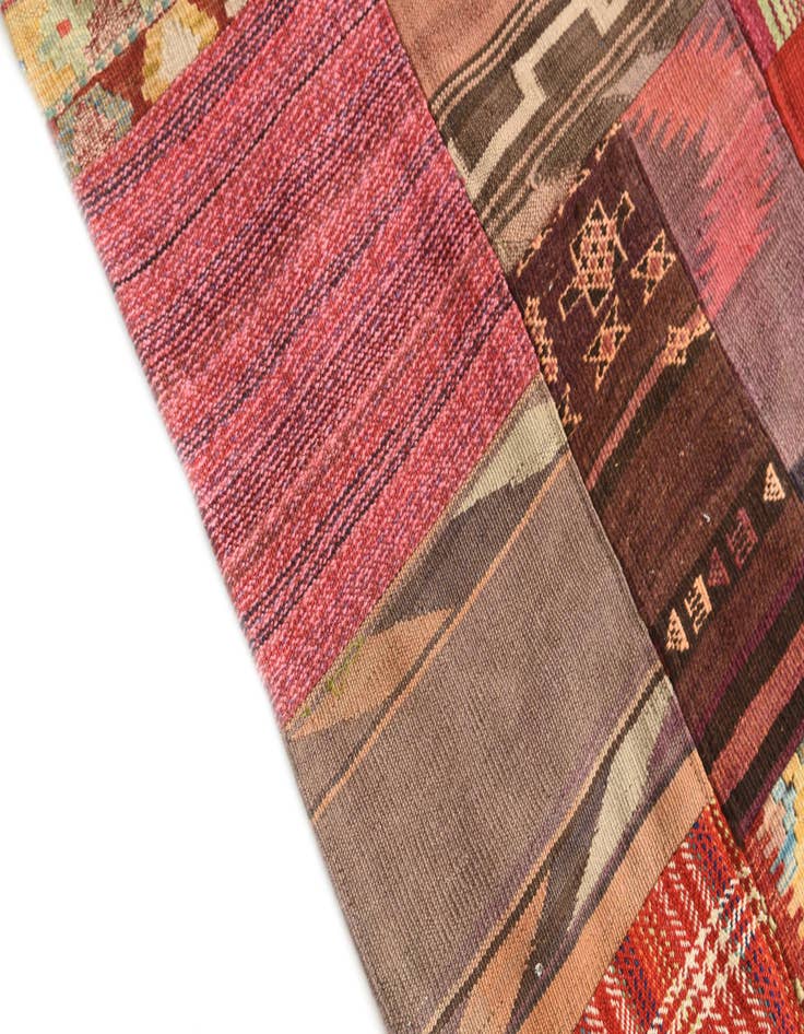 Detail image of  5' x 6' 9  Hand Woven Kilim Patchwork Wool Rug