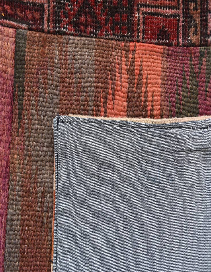 Detail image of  3' 7 x 5' 2  Hand Woven Kilim Patchwork Wool Rug