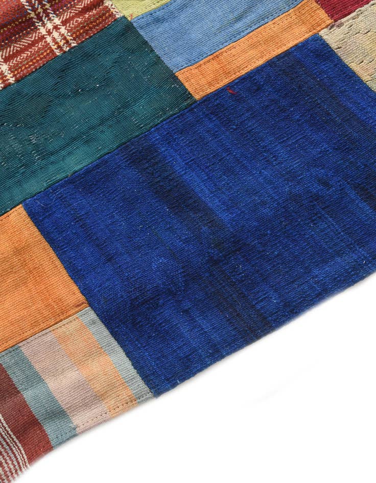 Detail image of  5' 7 x 7' 10  Hand Woven Kilim Patchwork Wool Rug