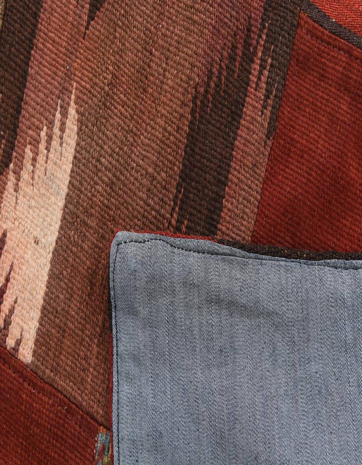 Detail image of  5' 6 x 8'  Hand Woven Kilim Patchwork Wool Rug