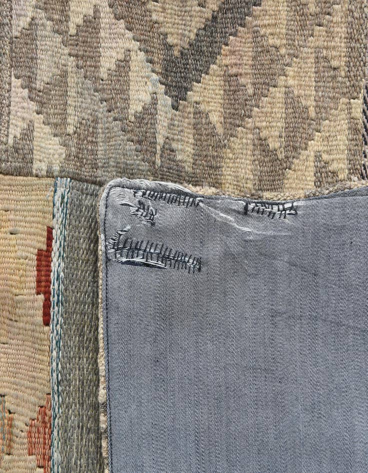 Detail image of  6' 4 x 10'  Hand Woven Kilim Patchwork Wool Rug