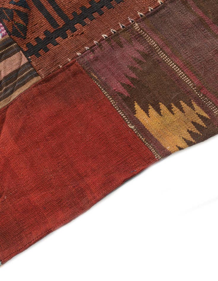 Detail image of  5' x 6' 5  Hand Woven Kilim Patchwork Wool Rug