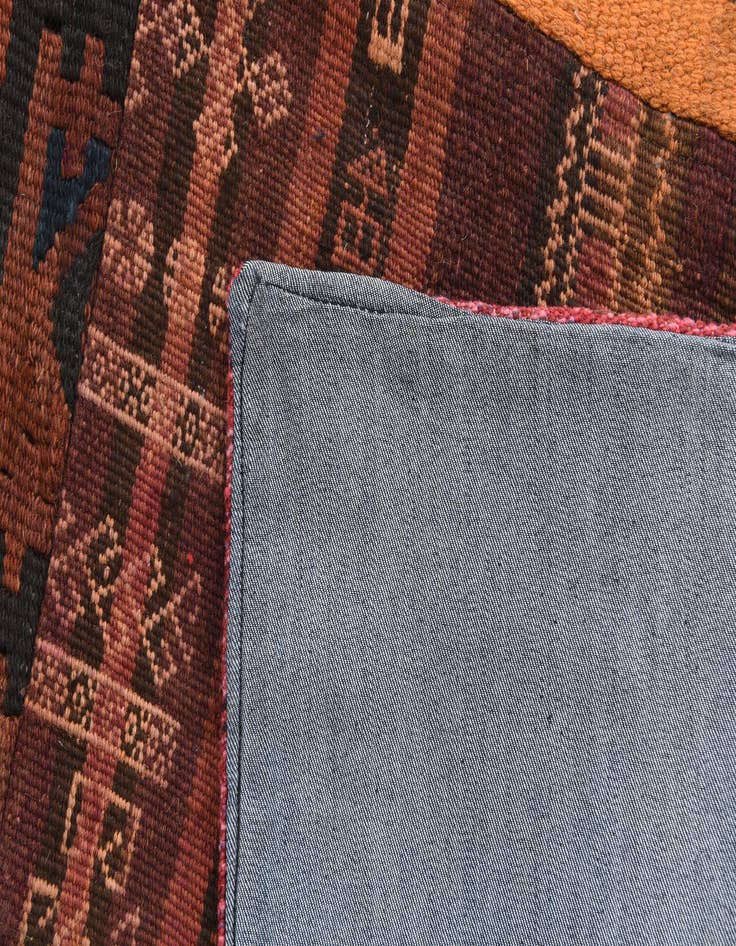 Detail image of  5' x 6' 5  Hand Woven Kilim Patchwork Wool Rug