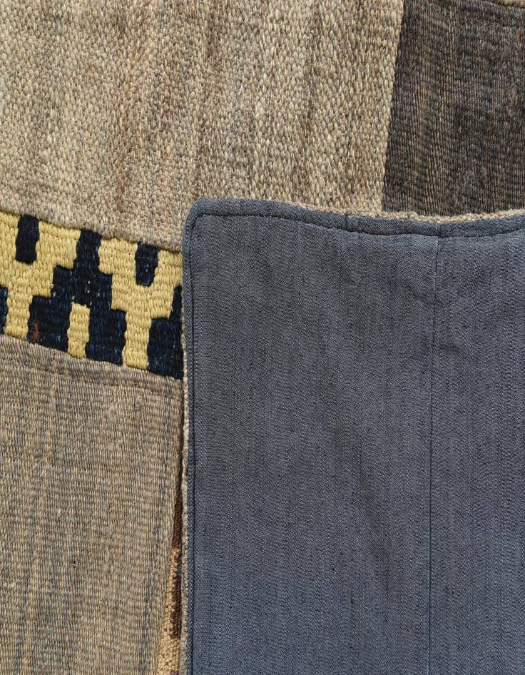 Detail image of  5' 3 x 7' 10  Hand Woven Kilim Patchwork Wool Rug