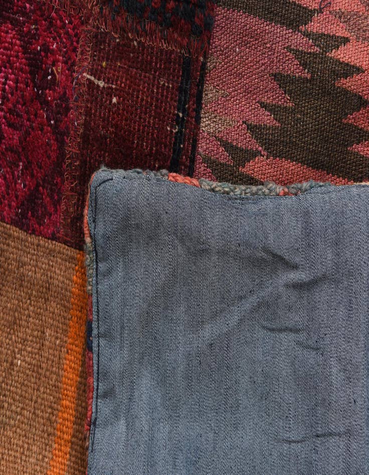 Detail image of  4' x 6'  Hand Woven Kilim Patchwork Wool Rug