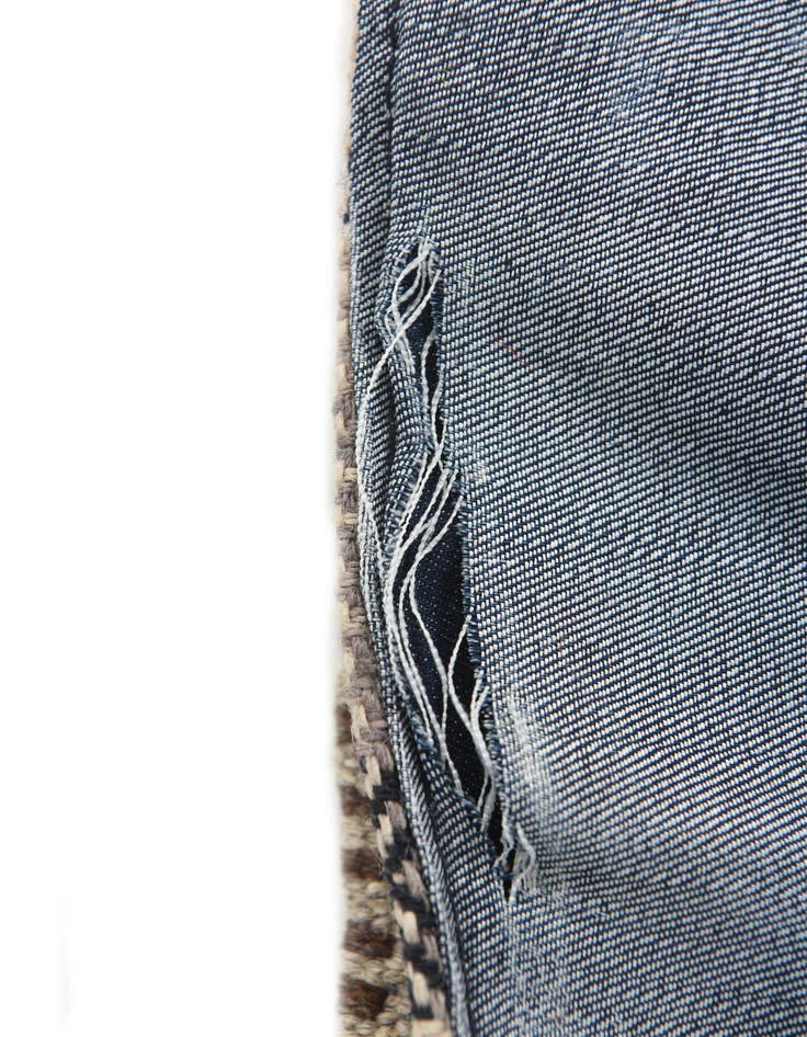 Detail image of  6' 6 x 9' 10  Hand Woven Kilim Patchwork Wool Rug