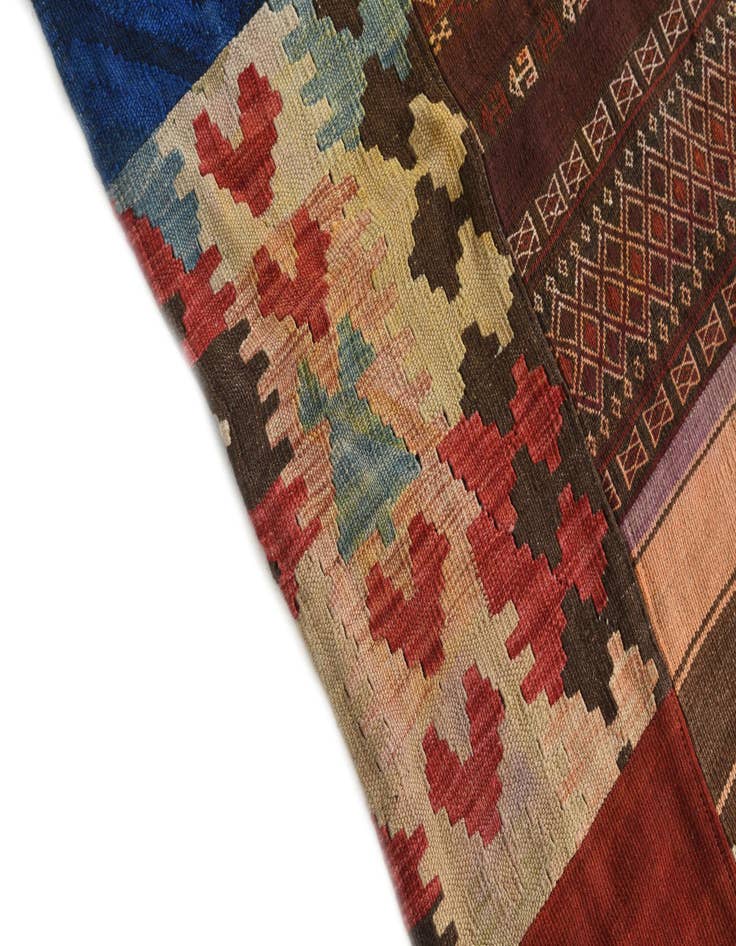 Detail image of  6' 8 x 9' 4  Hand Woven Kilim Patchwork Wool Rug