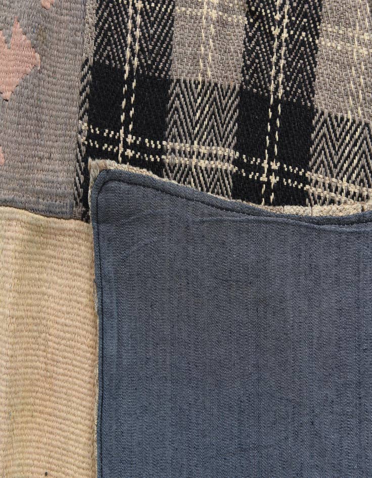 Detail image of  6' 7 x 9' 6  Hand Woven Kilim Patchwork Wool Rug