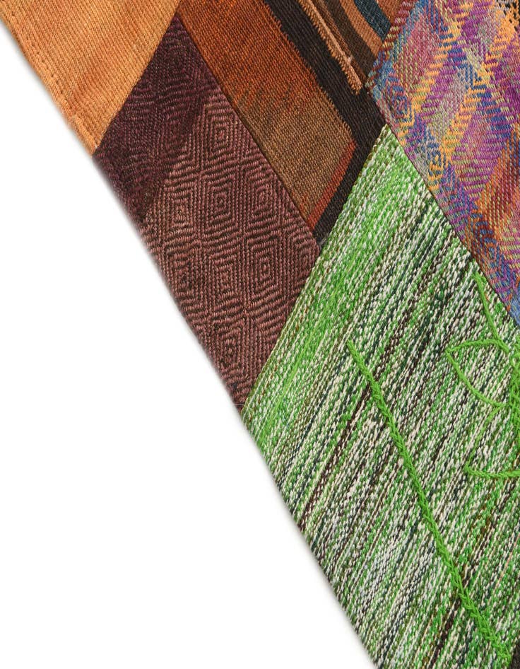 Detail image of  4' x 6'  Hand Woven Kilim Patchwork Wool Rug