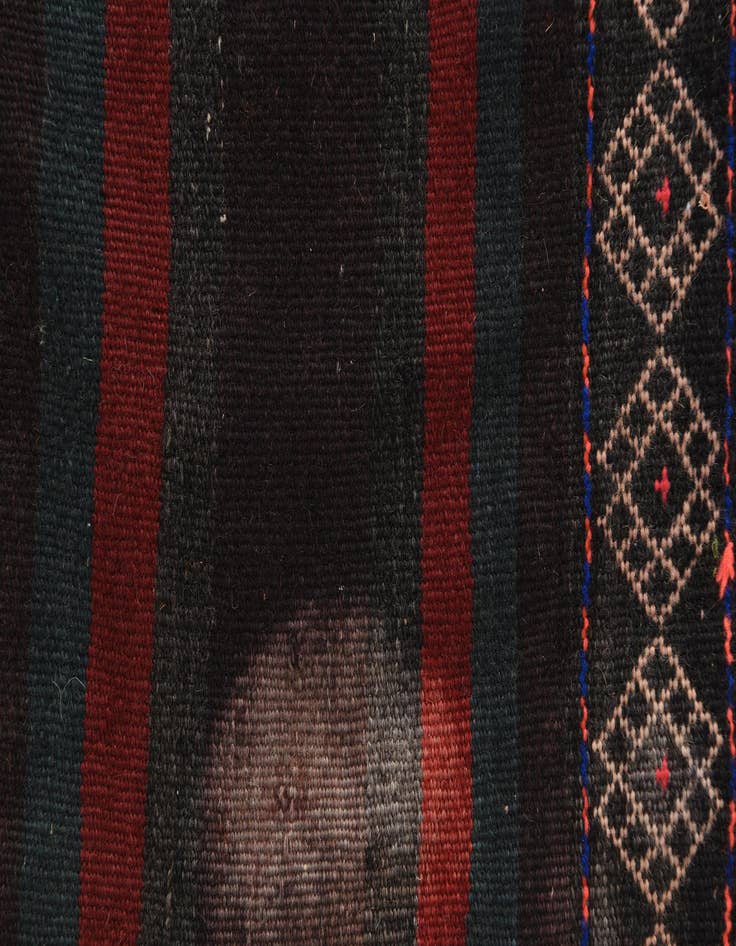 Detail image of  6' 8 x 10'  Hand Woven Kilim Patchwork Wool Rug