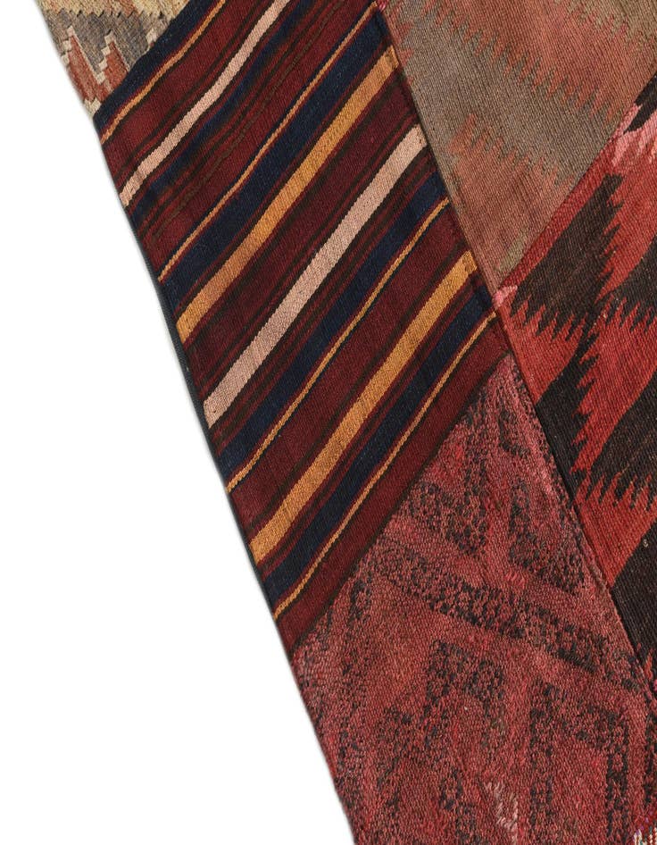 Detail image of  5' x 6' 8  Hand Woven Kilim Patchwork Wool Rug