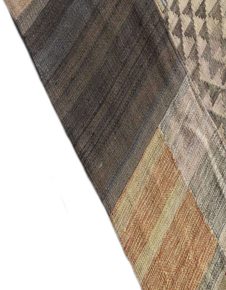 Detail image of  6' 7 x 10' 1  Hand Woven Kilim Patchwork Wool Rug