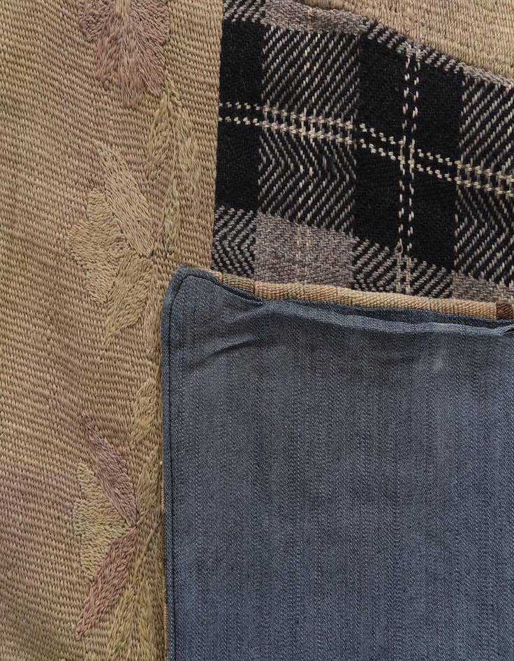 Detail image of  6' 7 x 10' 1  Hand Woven Kilim Patchwork Wool Rug