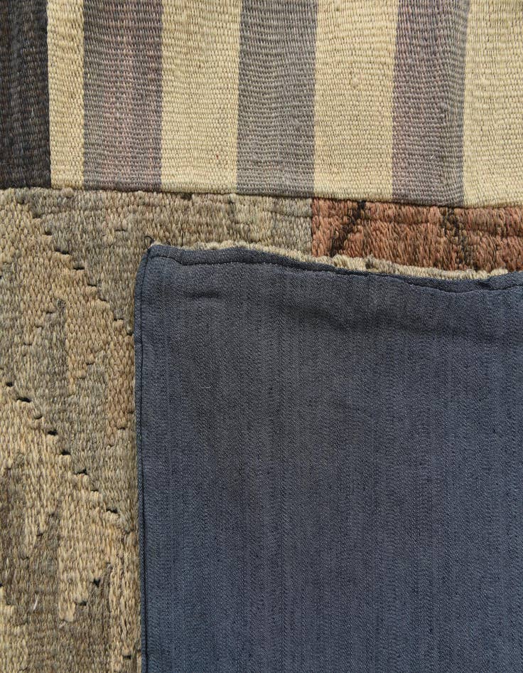 Detail image of  6' 8 x 9' 8  Hand Woven Kilim Patchwork Wool Rug