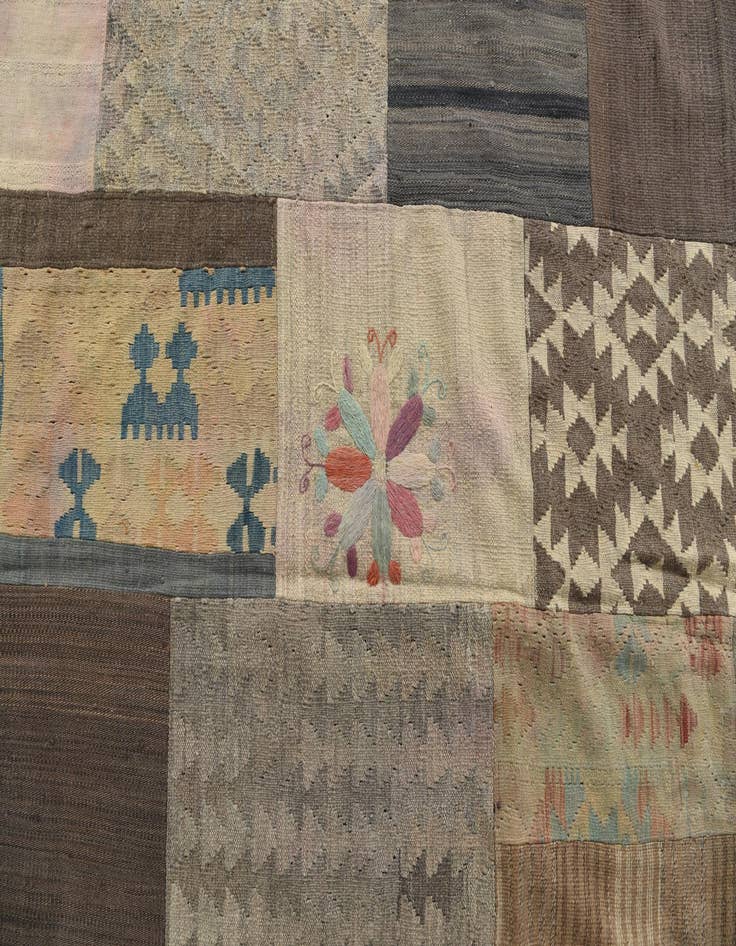 Detail image of  6' x 8' 3  Hand Woven Kilim Patchwork Wool Rug