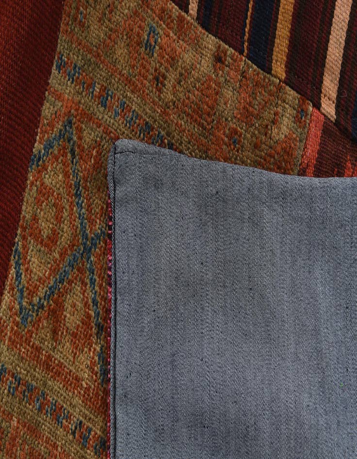Detail image of  5' x 6' 6  Hand Woven Kilim Patchwork Wool Rug