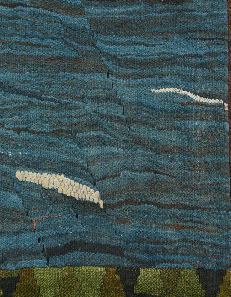 Detail image of  5' 2 x 7' 10  Hand Woven Kilim Patchwork Wool Rug