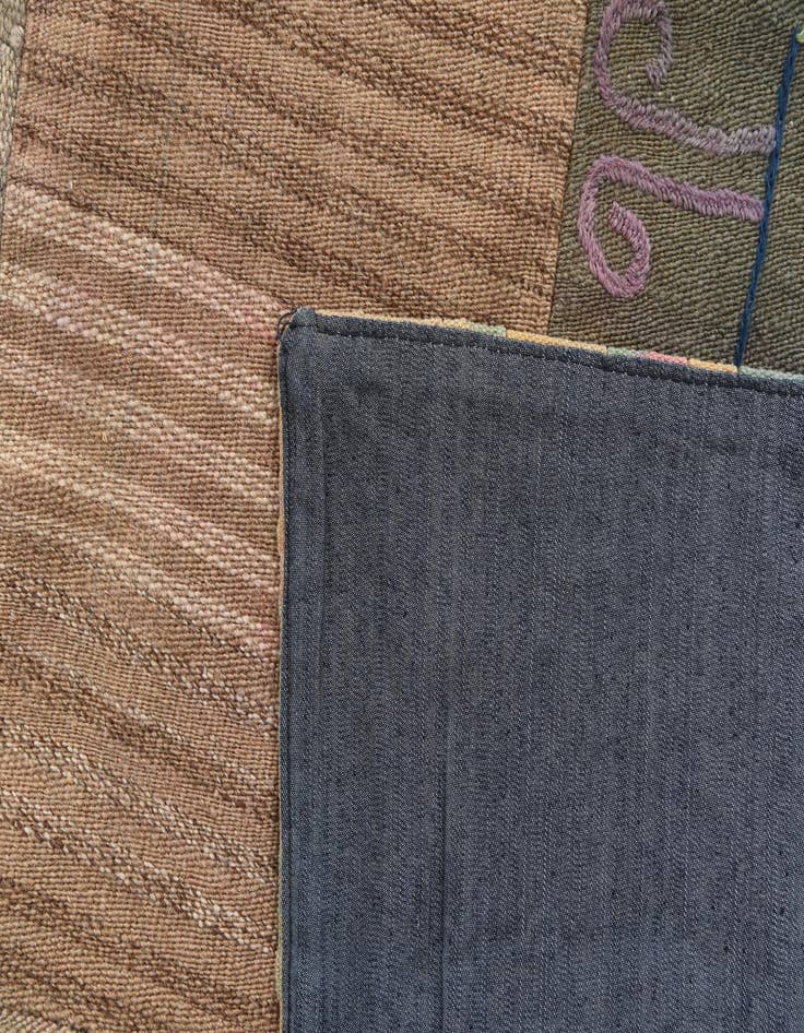 Detail image of  6' 1 x 8' 1  Hand Woven Kilim Patchwork Wool Rug