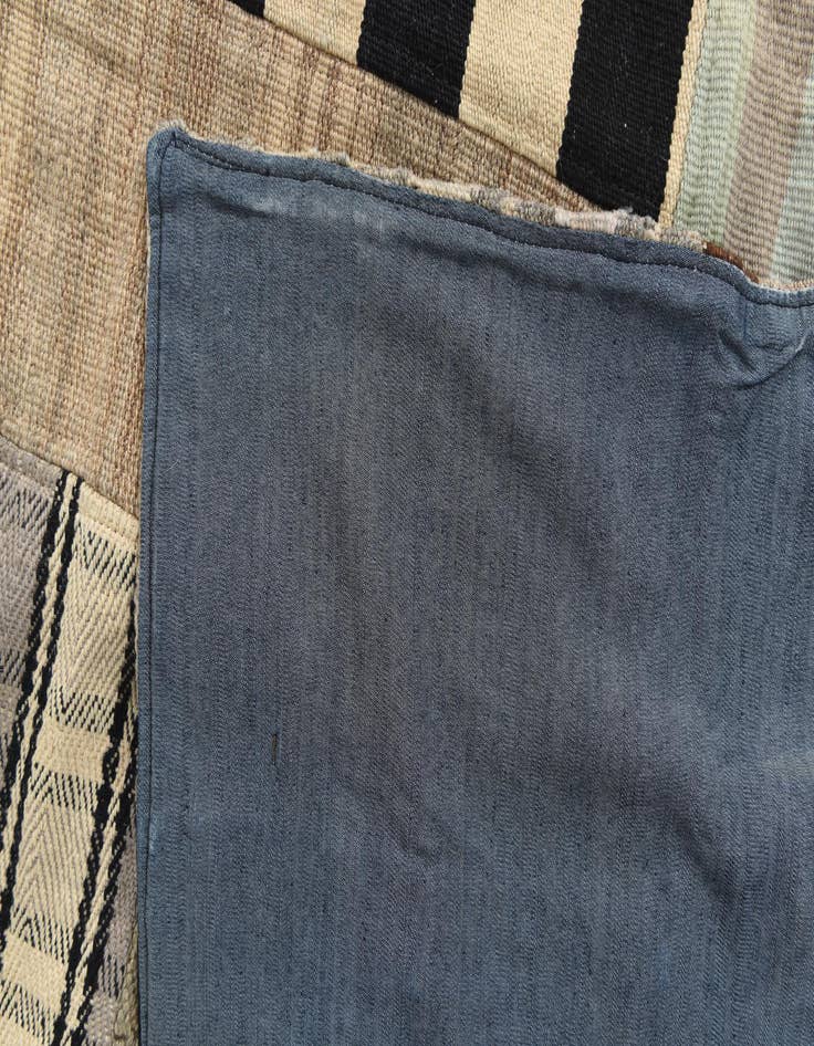 Detail image of  6' 6 x 9' 7  Hand Woven Kilim Patchwork Wool Rug