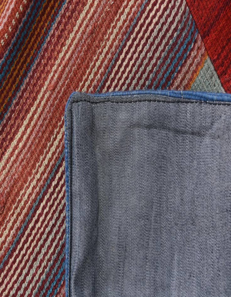 Detail image of  5' 7 x 8'  Hand Woven Kilim Patchwork Wool Rug